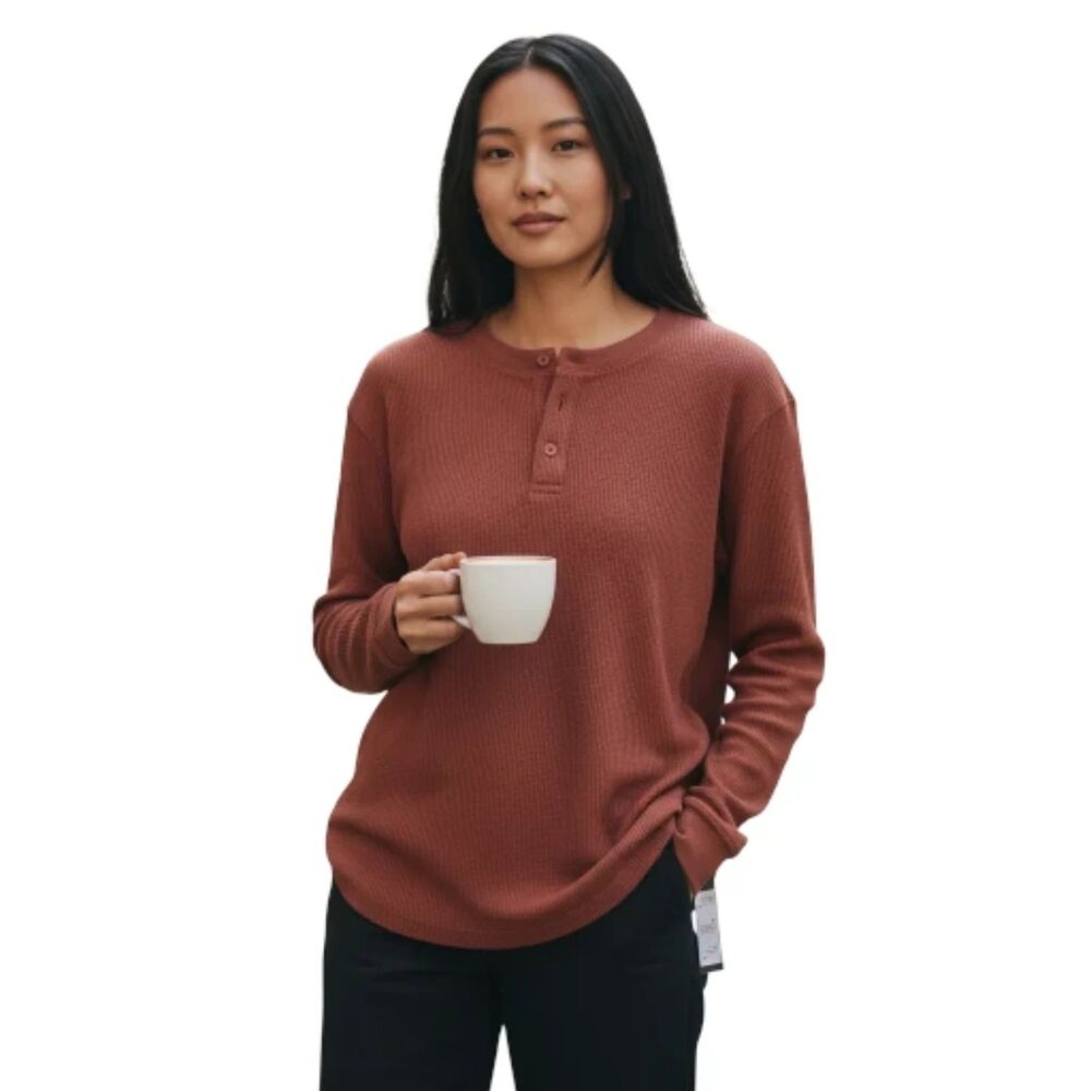 Rust Goodfellow & Co Long Sleeve Waffle Knit Top - NWT